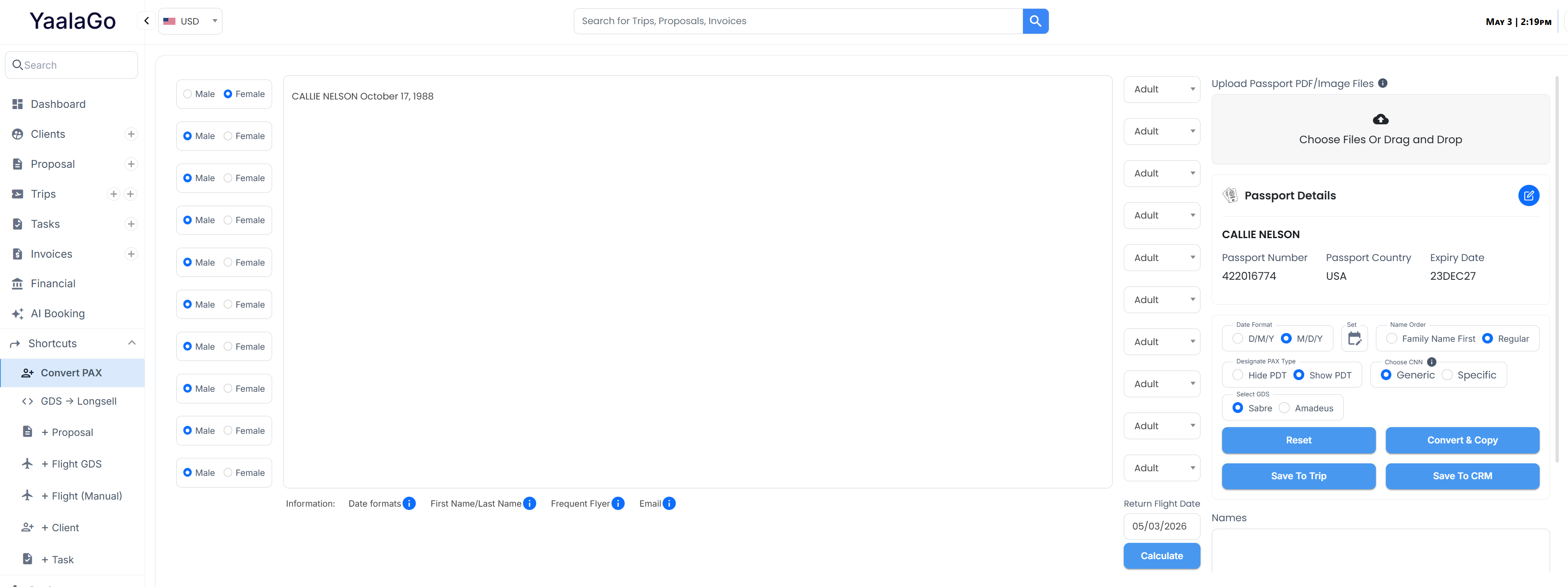 AI auto-fills passport details